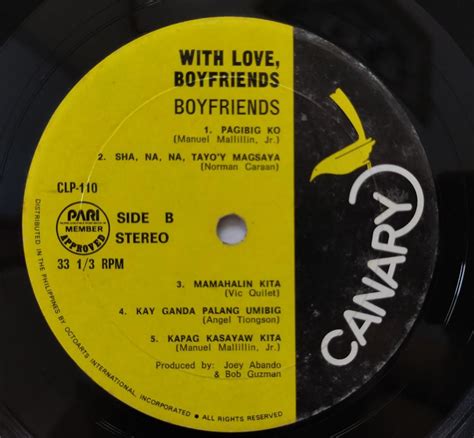 Plaka LP OPM Boyfriends With Love Vinyl Record Original 1978 PH