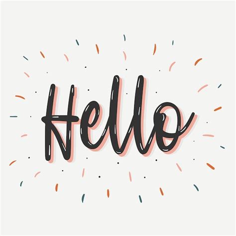 Premium Vector Hello Lettering Handwritten Vector