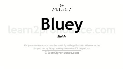 Pronunciation Of Bluey Definition Of Bluey Youtube