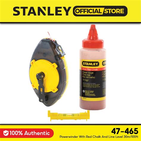 Stanley Powerwinder Wth Red Chalk And Line Level Power Winder