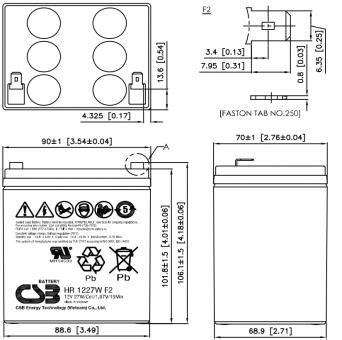 Csb Battery Hr Wf V Ah Blei Akku Agm Zdis