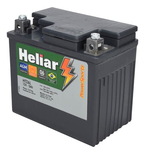 Heliar Bateria Htz6 5ah Fazer 150 Cg Titan Xre300 Bros Parcelamento