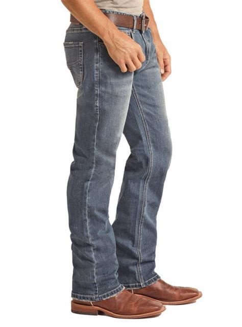 Mens Hooey Slim Fit Curvy Logo Straight Leg Jeans Rock And Roll