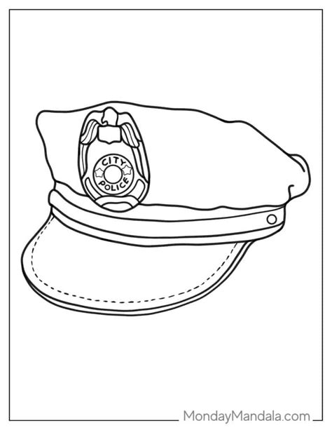 Policeman Hat Coloring Pages