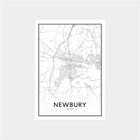 Newbury Map Print Newbury Map Art Newbury Map Poster City Etsy