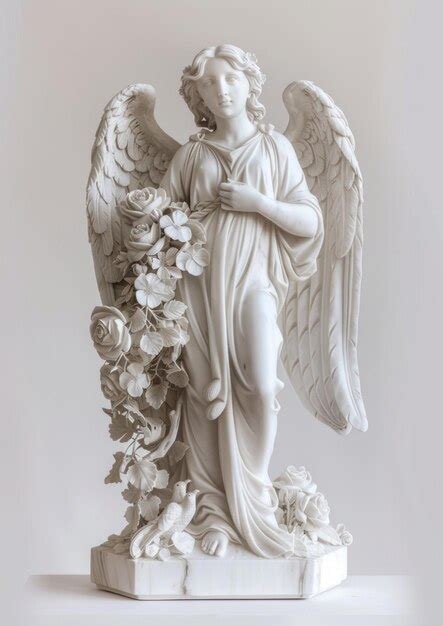 Elegant Marble Angel Statue Art Premium Ai Generated Image