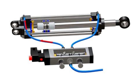 Pneumatic Cylinder Working Principle 3D Animation