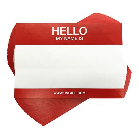 Hello My Name Is Stickers Red, 100 pcs | Unfade.se