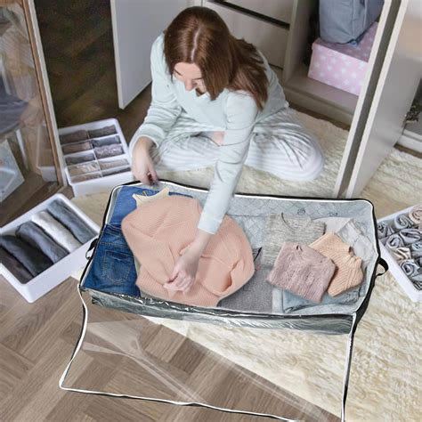 Bolsas De Almacenamiento Debajo De La Cama Paquete De 4 Recipientes De