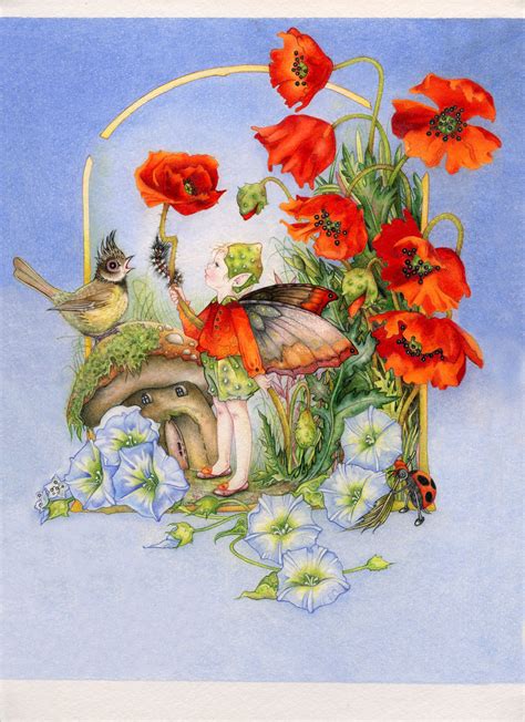 The Poppy Fairy By Myrea Pettit Fairy Paintings Flower Fairies