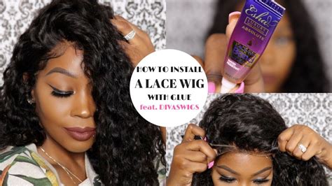 HOW TO INSTALL A LACE WIG WITH GLUE Feat DIVASWIGS ESHA ABSOLUTE