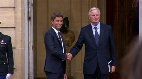 Vid O La Passation De Pouvoir Entre Gabriel Attal Et Michel Barnier