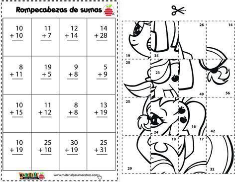 Rompecabezas De Sumas Para Preescolar Y Material Para Mickey Coloring