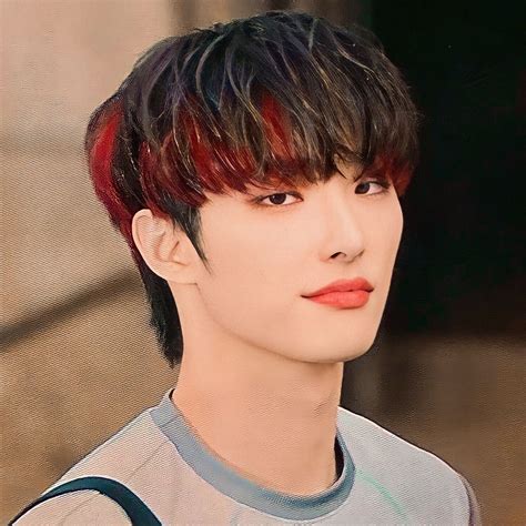 Song Mingi Black Red Hair Pretty Hair Color Red Hair