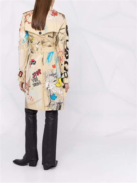 Dsquared2 Graffiti Print Trench Coat Farfetch