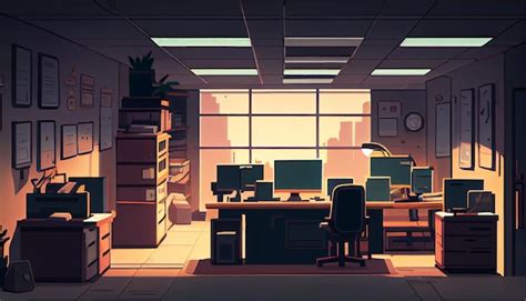 Premium Photo | Office 2d background environment for a mobile game a ...