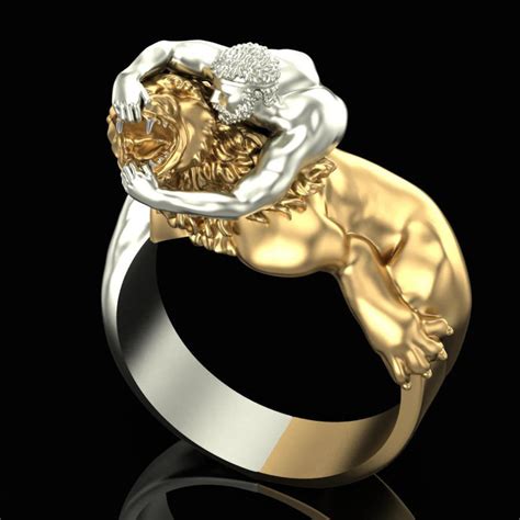 K Gold Over Lion Ring Man Lion Ring Lion Head Ring Jewelry Etsy