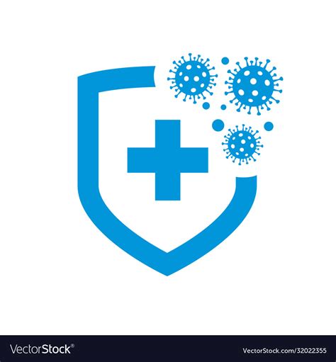 Bacteria Protection Virus Shield Icon Royalty Free Vector