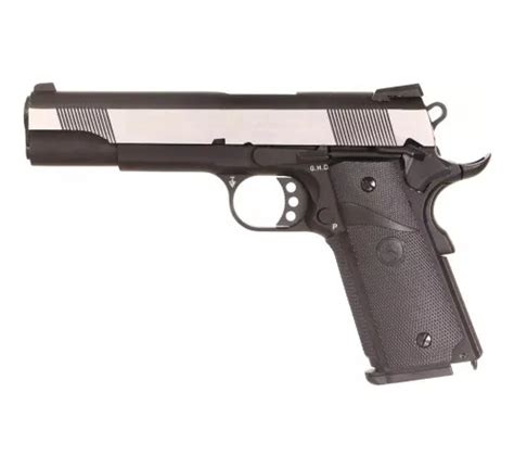 Pistolet 6mm Cybergun Colt 1911 Combat Gaz Dual Tone Silver Slide Black