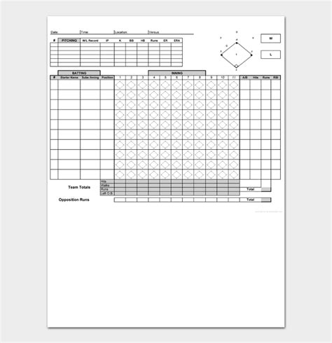 22 Free Baseball Score Sheet Scorecard Templates Docformats