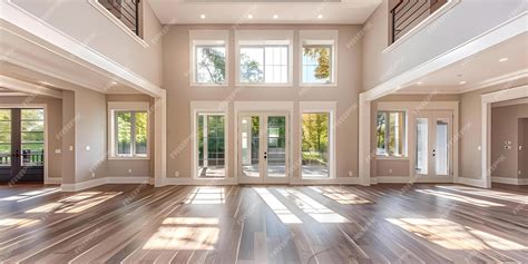 Premium Photo Luxurious Living Room In A New Home With Open Floor Plan Hardwood Floors And