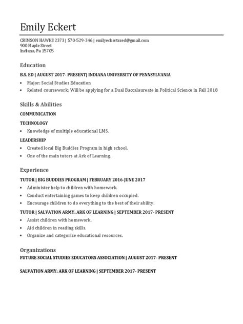 Emilys Resume 2 Pdf