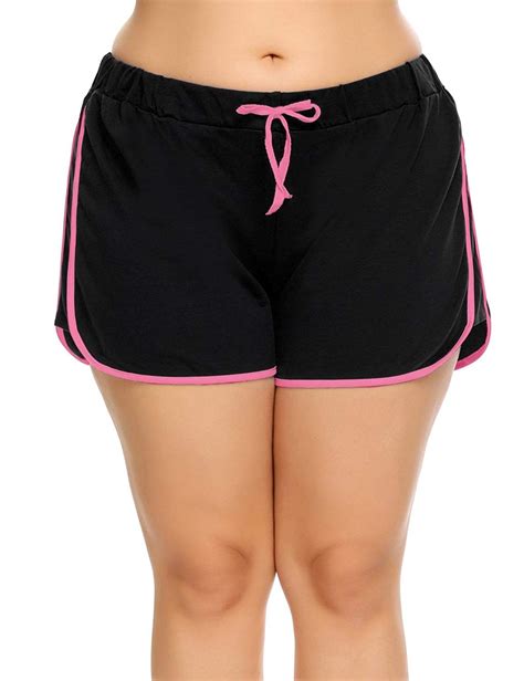 Women S Plus Size Running Active Sport Shorts Cotton Lounge Sleep