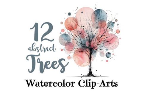 Watercolor Abstract Trees Cliparts Graphic By Monsoon Publishing