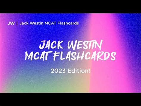 Just Released The Jack Westin MCAT Flashcard Deck YouTube