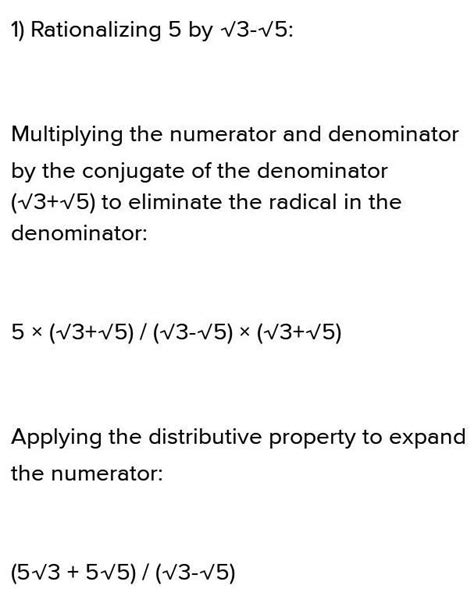 Rationalise The Following1 5 By √3 √52√10 √5 By 2