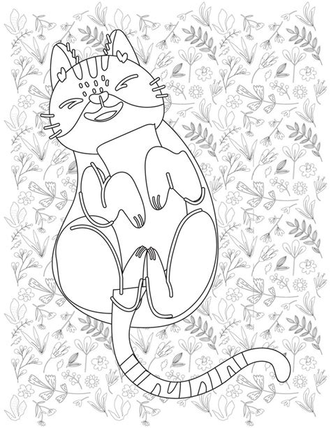 Coloriage Chat Vecteur Premium