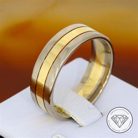 Wert 1 500 Edler Ring 585 14 Karat Gelb Weiss Gold Bicolor Xxyy EBay