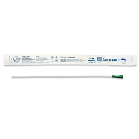 Cure Catheters Coude Tip For Men 16 Inch 14 Fr