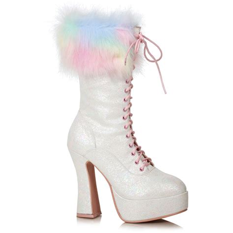 5 Chunky Heel Unicorn Boot With Faux Fur Fenvy