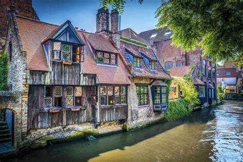 architecture, Building, Bruges, Belgium, Town, Old building, House, Tower, Ancient, Water, Wood ...