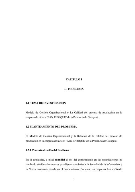 Solution Tesis Modelo De Gesti N Organizacional Y La Calidad Del