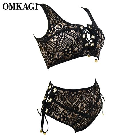 Omkagi Brand Lace Bikinis Set Swimsuit Swimwear Women S Swimming