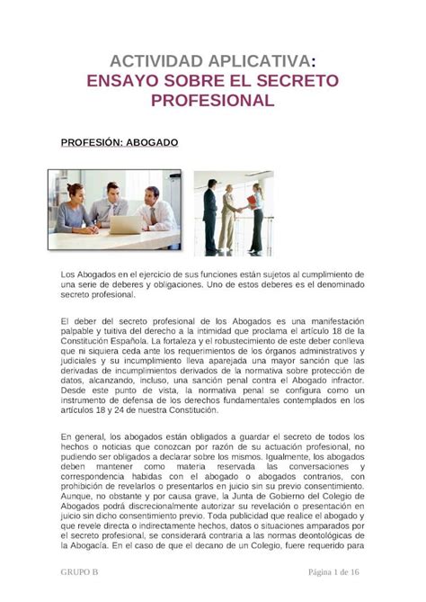 Docx Ensayo Sobre El Secreto Profesional Grupo B Dokumen Tips