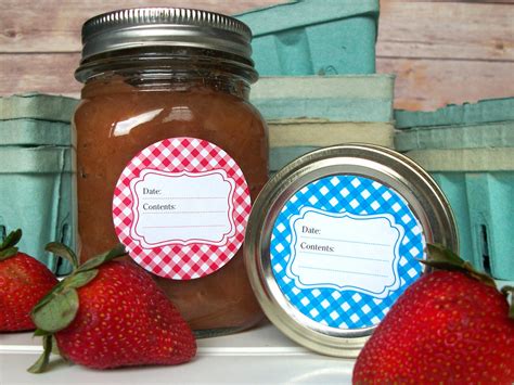 Classic Gingham Canning Labels For Home Canning Jam And Jelly Canningcrafts