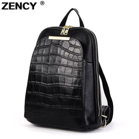 Zency V Ritable Cuir De Vache Multifonction Sac Dos Femmes Conception