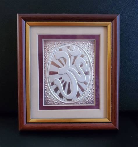 Silver Om Wodden Picture Frame Om Photo Frame Silver 925 Diwali