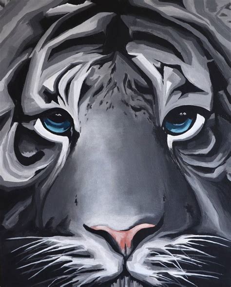 Black And White Tiger Abstract Painting Painting By Soviya Ch Saatchi Art