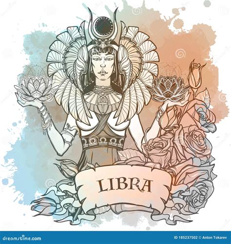 Signo De Zodiaco Del Elemento Libra Del Aire Dibujo Lineal Intrincado