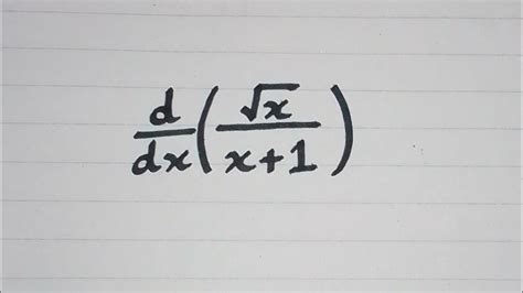 Derivative Of X X Quotient Rule Of Differentiation Youtube