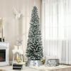 HOMCOM 7 5ft Artificial Snow Flocked Christmas Tree Winter Style