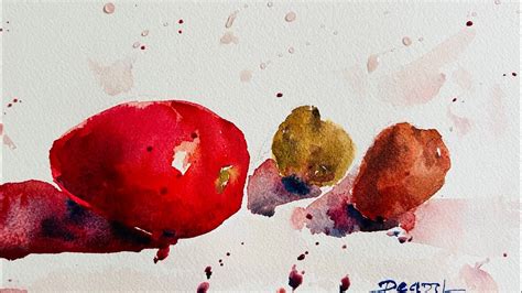 How To Paint Potatoes And Tomato Still Life Simplicity Watercolor