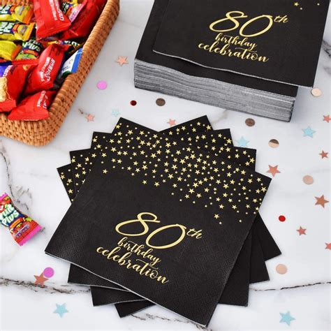 80th Birthday Party Supplies Disposable Paper Plates Napkins Etsy