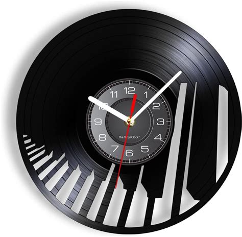 Laser Cut Piano Keyboard Vinyl Record Wall Clock Dxf File Arabic Cnc