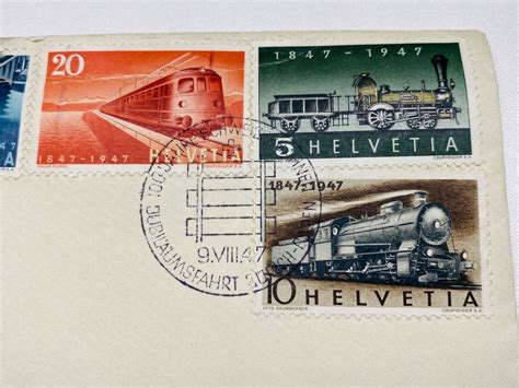 1947 FDC Eisenbahn Satz 100 Jahre Schweizer Eisenbahnen Kaufen Auf