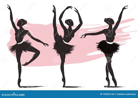 Insieme Della Ballerina Della Donna Icona Di Logo Di Balletto Per L